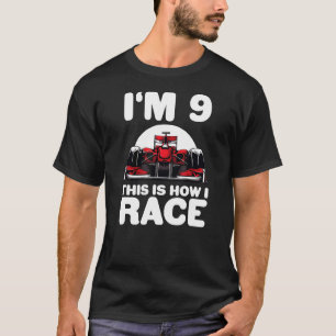 Kids Racing Car 9th Birthday 9 Nine Toddler Formul T-Shirt