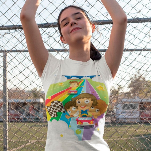 Kids Racing On A Rainbow T-Shirt (Creator Uploaded)