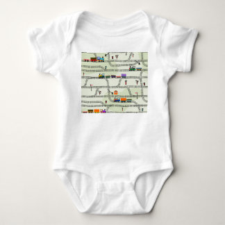 Kids Railway: Funny Seamless Pattern Baby Bodysuit