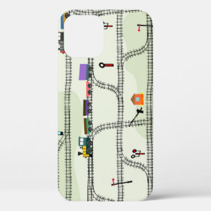 Kids Railway: Funny Seamless Pattern iPhone 12 Case