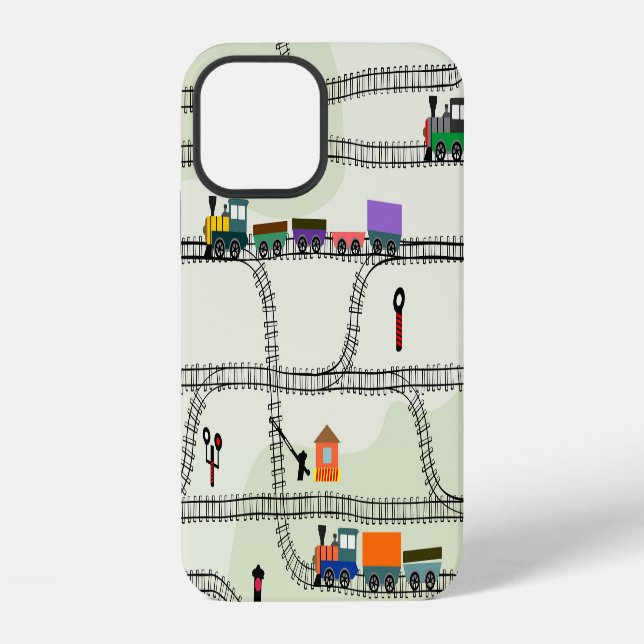 Kids Railway: Funny Seamless Pattern iPhone Case (Back)