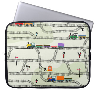 Kids Railway: Funny Seamless Pattern Laptop Sleeve