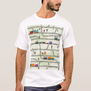 Kids Railway: Funny Seamless Pattern T-Shirt