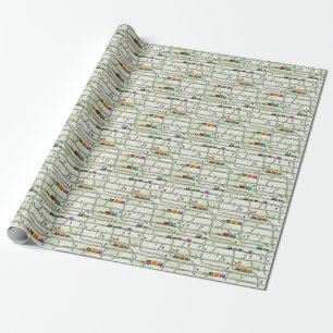 Kids Railway: Funny Seamless Pattern Wrapping Paper