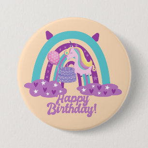 Kids rainbow birthday button
