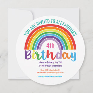Kids Rainbow Birthday Party Colourful Pretty Girls