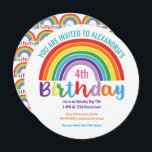 Kids Rainbow Birthday Party Colourful Pretty Girls Invitation<br><div class="desc">Kids Rainbow Birthday Party Colourful Pretty Girls Invitation. You are invited to a colourful birthday party! Personalise this rainbow invitation with name, age and party details. Perfect for a rainbow themed birthday for a little girl. The back of the invitation features a beautiful pattern of birthday rainbows. Red, orange, yellow,...</div>