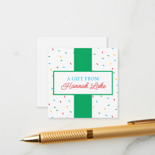 Kids Rainbow Sprinkle Gift Enclosure Note Card