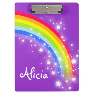 Kids rainbow stars named clipboard