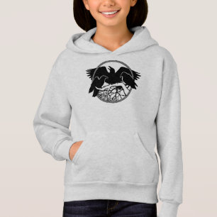 Kid's Raven Hoodie Raven Crow Art Kid's Sweatshirt