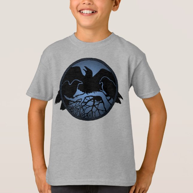 Kid's Raven Shirts Raven Crow Art Kid's Sweatshirt (Front)