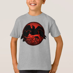 Kid's Raven Shirts Raven Crow Art Kid's Sweatshirt
