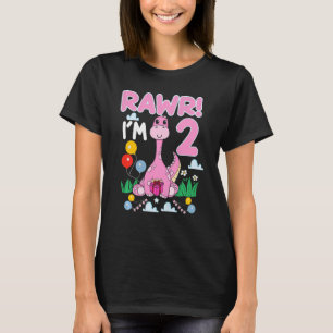 Kids Rawr I'm 2 Dinosaur Trex 2nd Birthday Child G T-Shirt