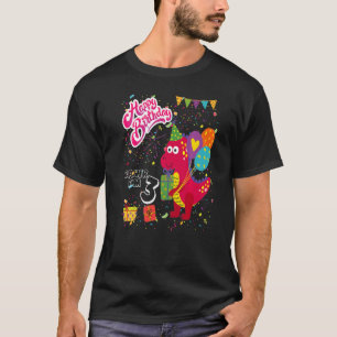 Kids Rawr I'm 3 3th Birthday Rex Dinosaur Party T-Shirt