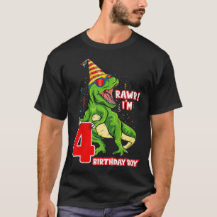Kids Rawr I'm 4 4th Birthday T Re Dinosaur Party G T-Shirt
