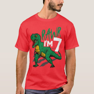 Kids Rawr Im 7 Years Old T Re 7th Birthday Toddler T-Shirt
