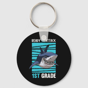 Kids Ready To Attack 1st Grade First Day of School Key Ring