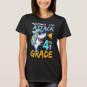 Kids Ready To Attack 4th Grade Apparel Back To Sch T-Shirt