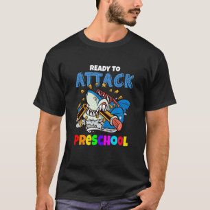 Kids Ready To Attack Preschool Boys Shark  Back To T-Shirt