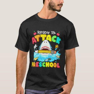 Kids Ready To Attack Preschool Shark Back To Schoo T-Shirt