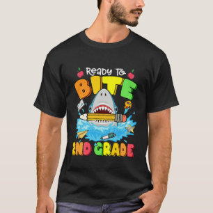 Kids Ready To Bite 2Nd Grade Shark Back To School T-Shirt