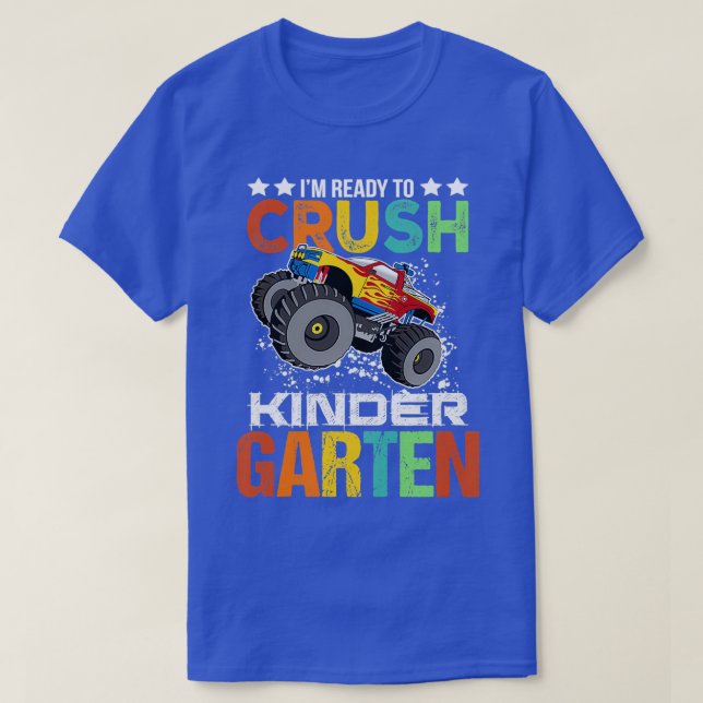 Kids Ready to Crush Kindergarten Monster Truck Boy T-Shirt (Design Front)