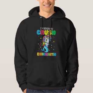 Kids Ready To Crush Kindergarten Unicorn Mermaid B Hoodie