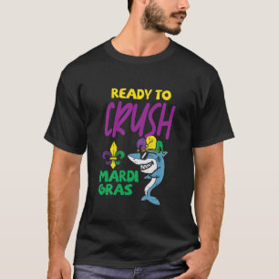 Kids Ready To Crush Mardi Gras Jester Shark Toddle T-Shirt