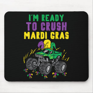 Kids Ready To Crush Mardi Gras Monster Truck Boys Mouse Pad