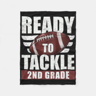 Kids Ready To Tackle 2nd Grade Football First Day Fleece Blanket