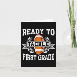 Kids Ready To Tackle First Grade First Day Of Scho Card
