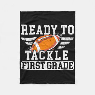 Kids Ready To Tackle First Grade Footll First Day Fleece Blanket
