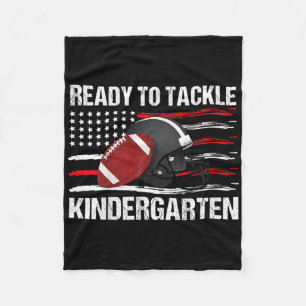 Kids Ready To Tackle Kindergarten First Day Of Sch Fleece Blanket