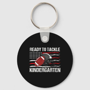 Kids Ready To Tackle Kindergarten First Day Of Sch Key Ring