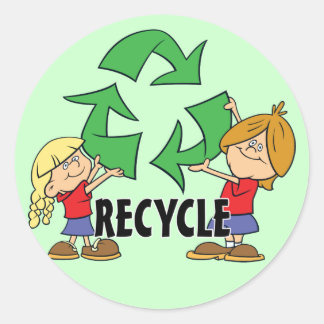 Kids Recycle Classic Round Sticker