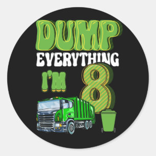 Kids Recycling Trash 8 Year Old Garbage Truck 8th Classic Round Sticker