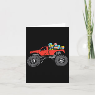Kids Red Monster Truck Eggs Easter Egg Hunting Boy Card