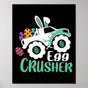 Kids Red Monster Truck Eggs Easter Egg Hunting Boy Poster