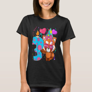 Kids Red Panda 3rd Birthday Girl I'm 3 Years Old G T-Shirt