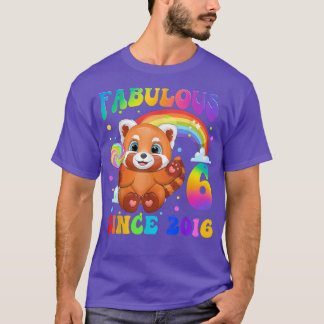 Kids Red Panda 6 Years Old Girl 6th Birthday Since T-Shirt
