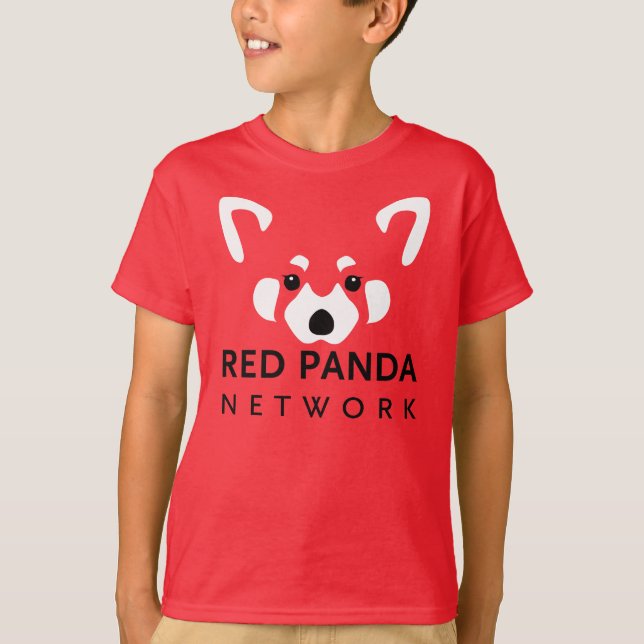 Kids Red Panda Shirt Red (Front)