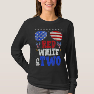 Kids Red White & Two 2nd Birthday 4th Of July Inde T-Shirt