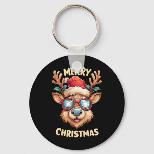 Kids Reindeer Merry Christmas Santa Hat Xmas Toddl Key Ring