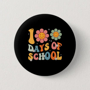 Kids Rero Groovy 100 Days Happy 100h Day Of School 6 Cm Round Badge