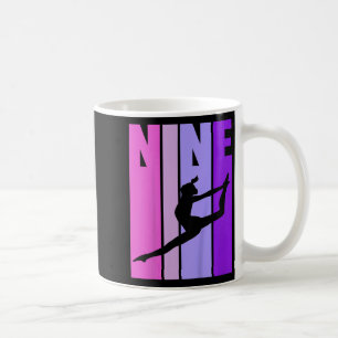 Kids Retro Girls Gymnastics 9 9th Ninth Birthday S Coffee Mug