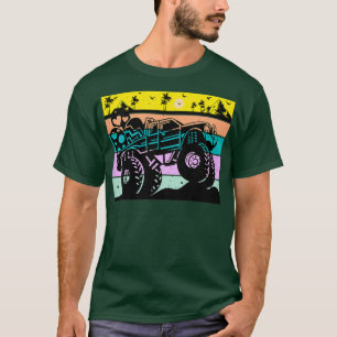 Kids Retro Monster Truck Easter Bunny Happy Easter T-Shirt