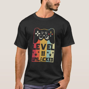 Kids Retro Vintage Level 11 Unlocked Video Game 11 T-Shirt