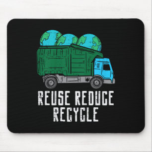 Kids Reuse Reduce Recycle Garbage Truck Earth Boys Mouse Pad