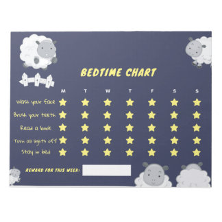 Kids Reward System Bedtime Responsibility Tracker Notepad