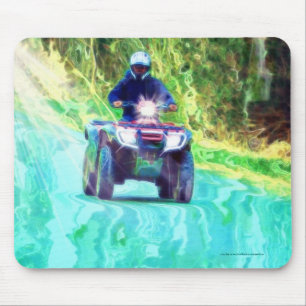 Kids Riding an ATV All Terrain Vehicle on Road Mouse Pad